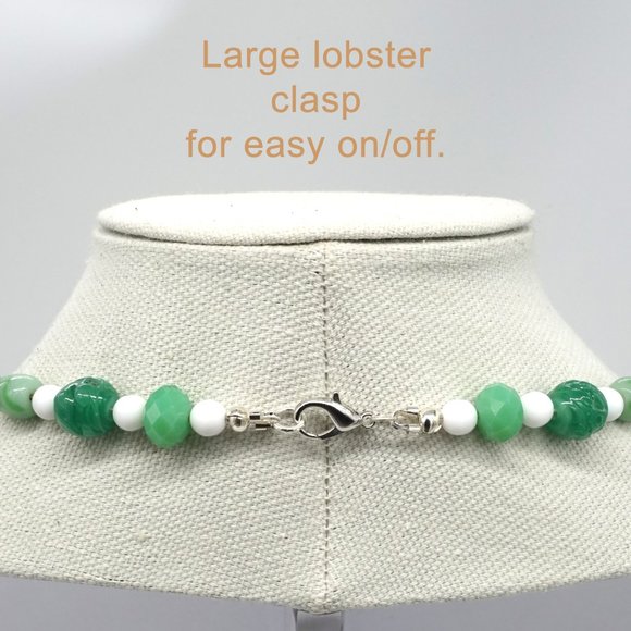 Necklace with Aventurine stones with glass and glass Works beads. - Picture 3 of 3